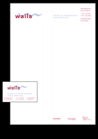 Waila Praktijk voor Euritmietherapie. Briefpapier en visitekaartje