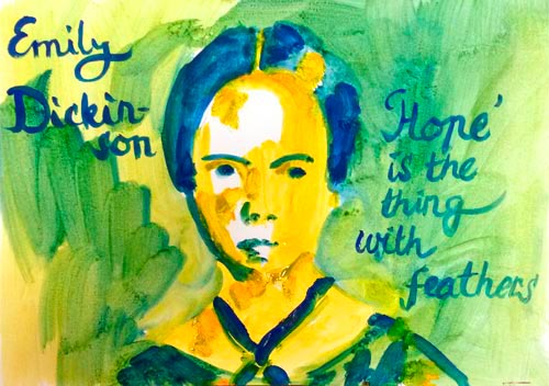 Emily Dickinson tekening en gedicht