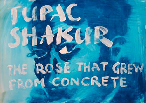 Tupac Shakur tekening en gedicht